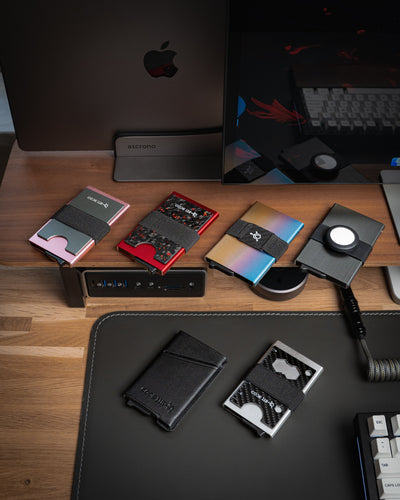Modern slim wallets in multiple colors and finishes for everyday carry