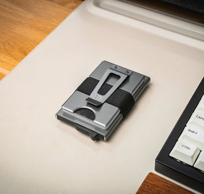 Sleek modular aluminum wallet with RFID protection and cash clip — slim minimalist design for everyday carry.