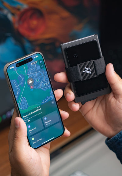 slim smart wallet with tracking, carbon fiber wallet, minimalist EDC gift 2025