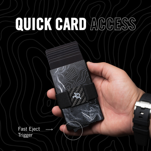 CODE 118 wallet with quick card access and fast eject trigger callout